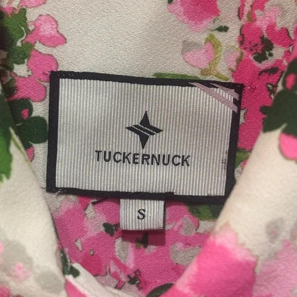 Tuckernuck Callahan Shirtdress Small Pink Hydrangea Ruffle Hem Floral - Small - Picture 6 of 9